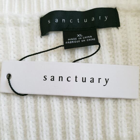 SANCTUARY Now Or Never cozy knit pullover rib sweater winter white Size XL NEW - Picture 4 of 6